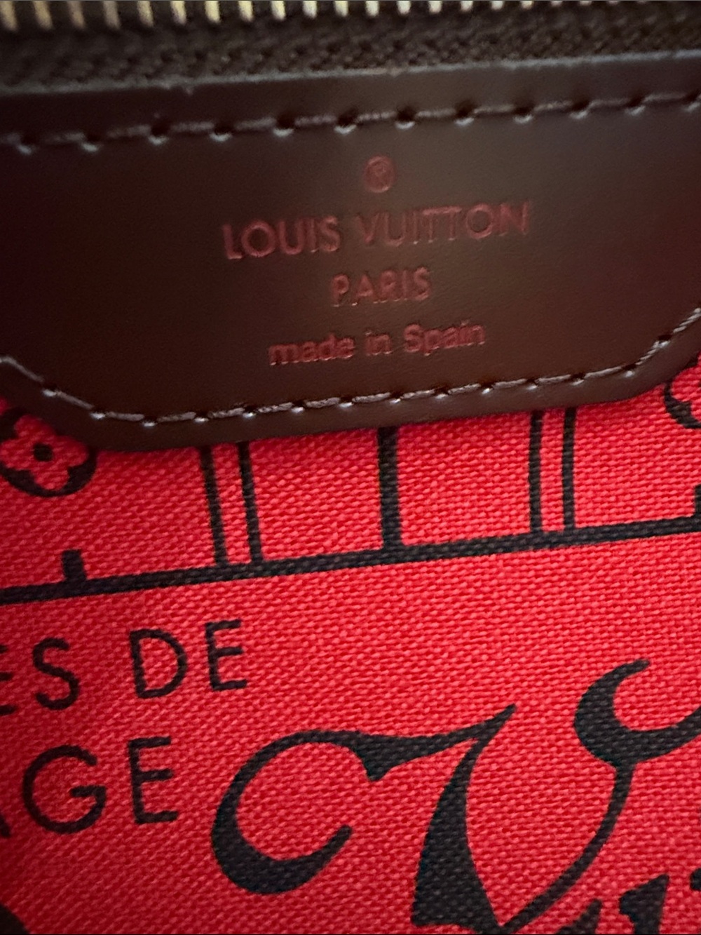 Authentic LOUIS VUITTON Neverfull MM size in Damier Ebene - Picture 6 of 16